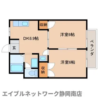 ビューラ小松原【1階】の間取り