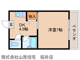 奈良県桜井市大字粟殿【マンション】の間取り