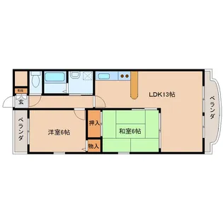 奈良県奈良市西木辻町【マンション】の間取り