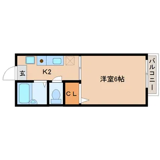 奈良県奈良市西大寺野神町2丁目【アパート】の間取り