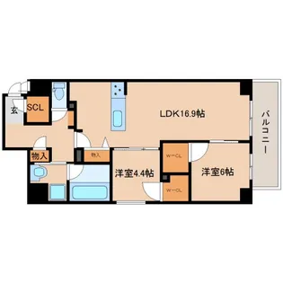 ラヴィーナ奈良【8階】の間取り