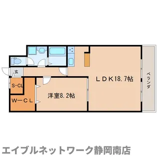 セザール静岡小黒【207号室】の間取り