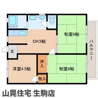 奈良県生駒市萩原町【アパート】の間取り