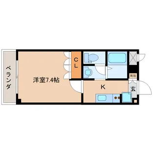 フロント木津【6階】の間取り