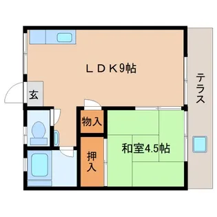奈良県奈良市学園朝日元町2丁目【アパート】の間取り
