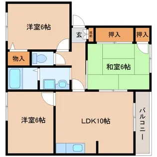 奈良県生駒郡三郷町立野北2丁目【アパート】の間取り