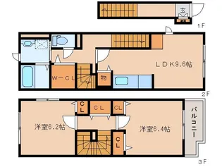 京都府木津川市城山台1丁目【アパート】の間取り