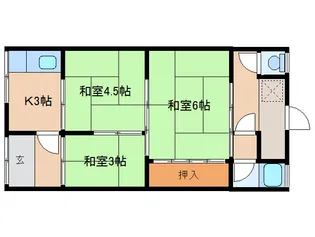 奈良県奈良市大安寺3丁目【テラスハウス】の間取り