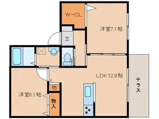 京都府木津川市山城町上狛山神【アパート】の間取り