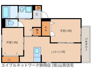 静岡県静岡市葵区羽鳥5丁目【アパート】の間取り