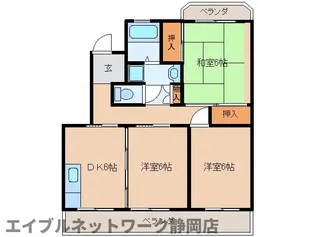 静岡県静岡市葵区千代1丁目【マンション】の間取り