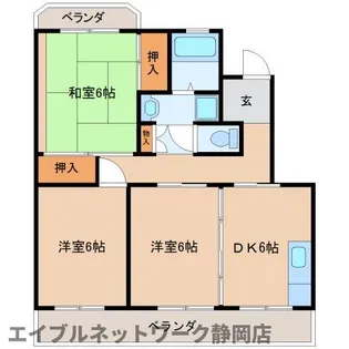 静岡県静岡市葵区千代1丁目【マンション】の間取り