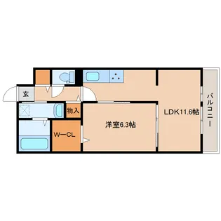 奈良県大和郡山市額田部北町【アパート】の間取り