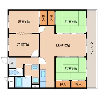 奈良県奈良市学園朝日町【マンション】の間取り