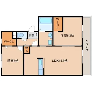 奈良県生駒市小瀬町【アパート】の間取り