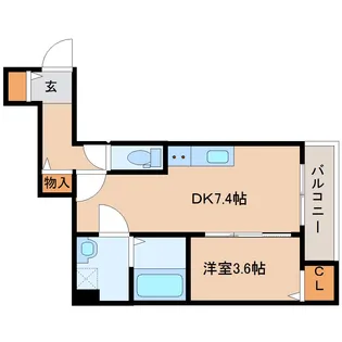 奈良県大和郡山市北郡山町【アパート】の間取り