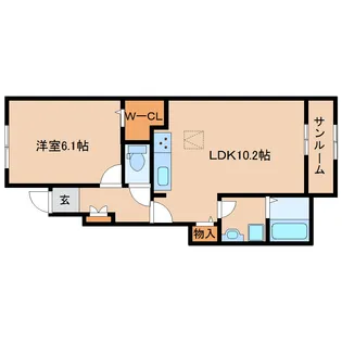 奈良県生駒市壱分町【アパート】の間取り