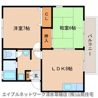 静岡県静岡市葵区瀬名川1丁目【アパート】の間取り