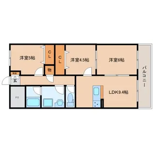 ルミエールリーフ【302号室】の間取り