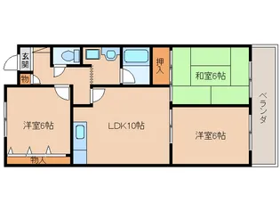 奈良県生駒市俵口町【マンション】の間取り