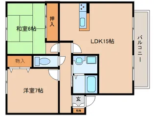 奈良県生駒郡三郷町立野北2丁目【アパート】の間取り