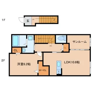 ベルソレイユⅡ【202号室】の間取り