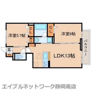 グラビティーノ小土【103号室】の間取り