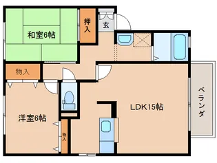 奈良県奈良市佐保台2丁目【アパート】の間取り