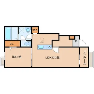 グレイス加茂 Ⅱ【1階】の間取り