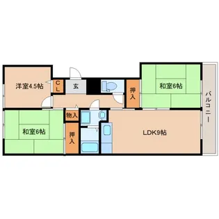 奈良県生駒郡斑鳩町稲葉西2丁目【マンション】の間取り