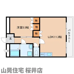 奈良県桜井市大字桜井【マンション】の間取り