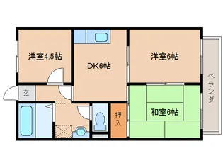 エクレール大安寺【205号室】の間取り