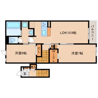 クラール北永井A【2階】の間取り