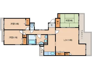 奈良県奈良市左京3丁目【マンション】の間取り