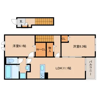 奈良県奈良市白毫寺町【アパート】の間取り