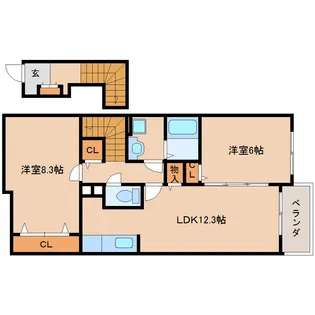 カーサ・フラン【2階】の間取り