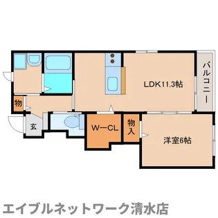 静岡県静岡市清水区駒越中2丁目【アパート】の間取り