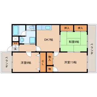 ディアコート中田【202号室】の間取り