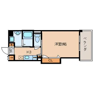 オベラス生駒【703号室】の間取り