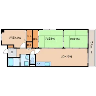 奈良県奈良市藤ノ木台1丁目【マンション】の間取り