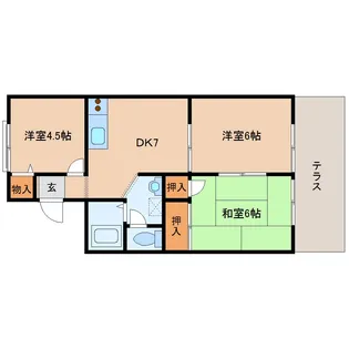 サニーコート四条 A棟【103号室】の間取り