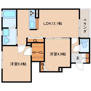 京都府木津川市加茂町里【アパート】の間取り