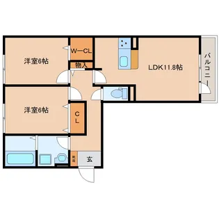 奈良県奈良市北永井町【アパート】の間取り