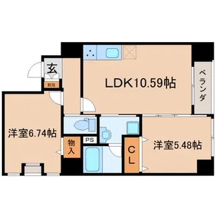 グローリア【101号室】の間取り