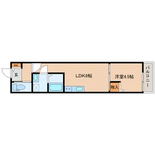 奈良県大和郡山市東岡町【アパート】の間取り