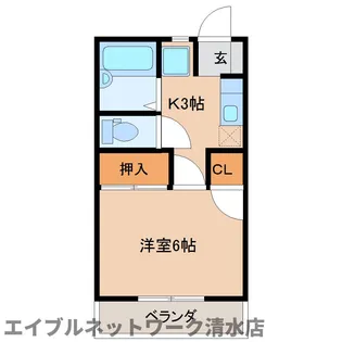 静岡県静岡市清水区三保【アパート】の間取り