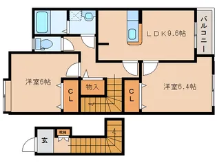奈良県生駒郡平群町大字椣原【アパート】の間取り