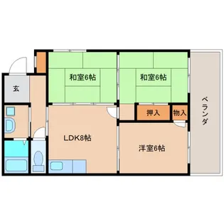 奈良県奈良市学園大和町2丁目【マンション】の間取り