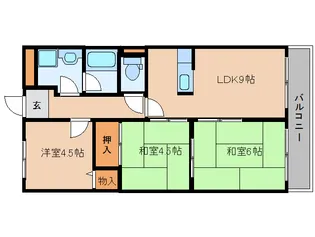 奈良県大和高田市神楽3丁目【マンション】の間取り