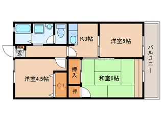 奈良県香芝市穴虫【アパート】の間取り
